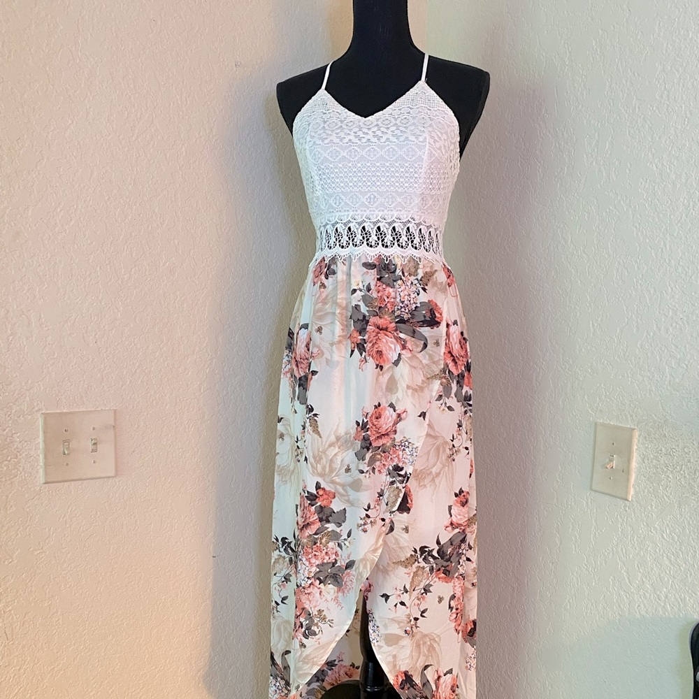 Gorgeous White Crochet Floral Dress